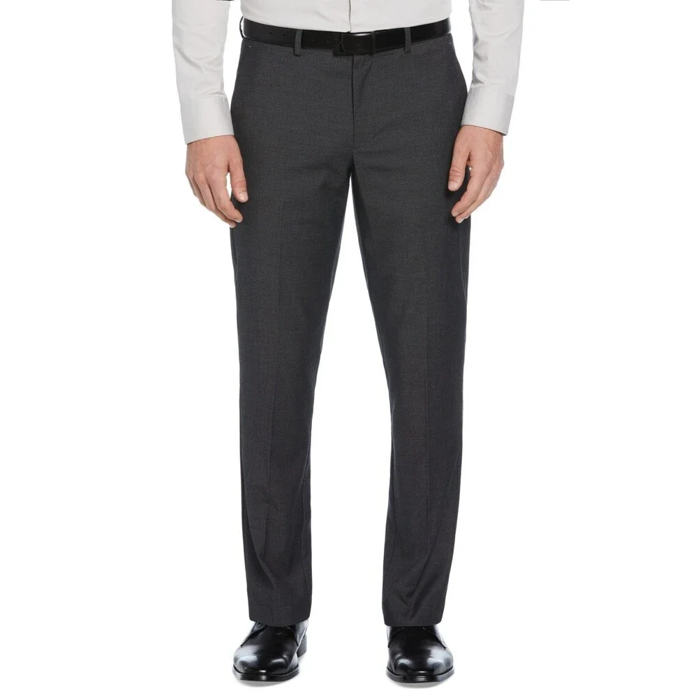 Perry Ellis Portfolio Modern-Fit Pattern Dress Pants Men's 32x30 Black Pockets